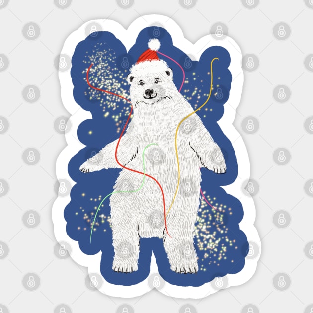 Dancing Santa Polar Bear Sticker by AdamRegester